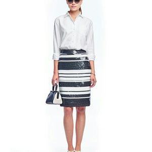 kate spade sequin cape stripe pencil skirt NEW